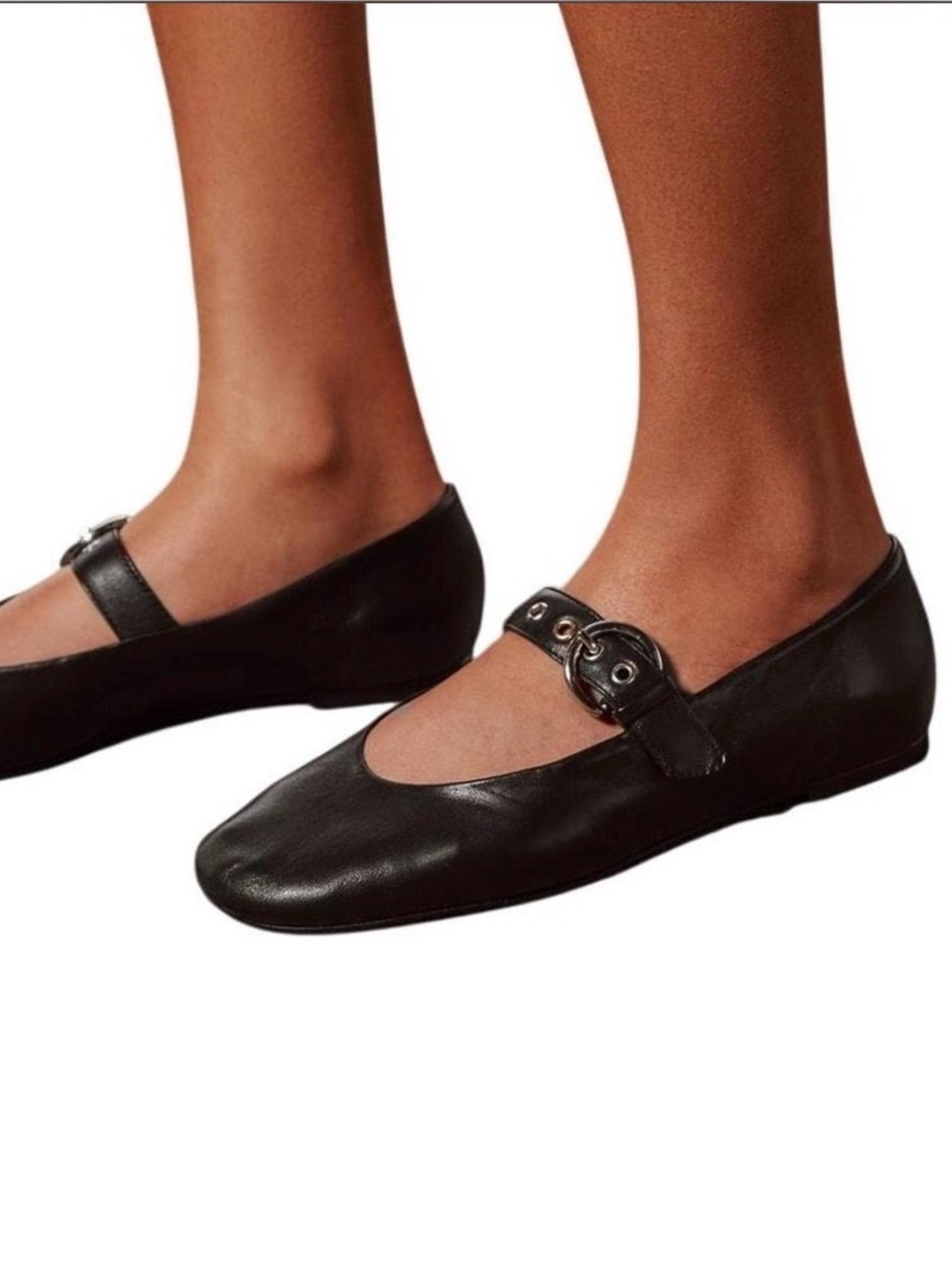 Reformation Bethany Mary Jane Leather Ballet Flats Size 9